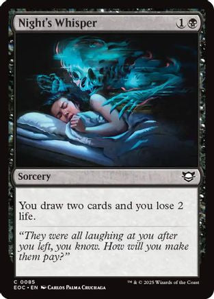 Night's Whisper (EOC-085) - Commander: Edge of Eternities