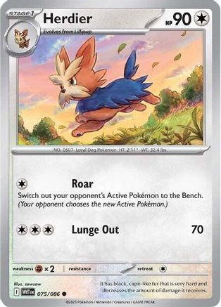 Herdier 075/086 - SV White Flare Reverse Holofoil