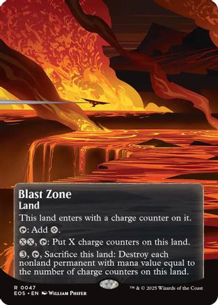 Blast Zone (0047) (Borderless) (EOS-047) - Edge of Eternities: Stellar Sights Foil