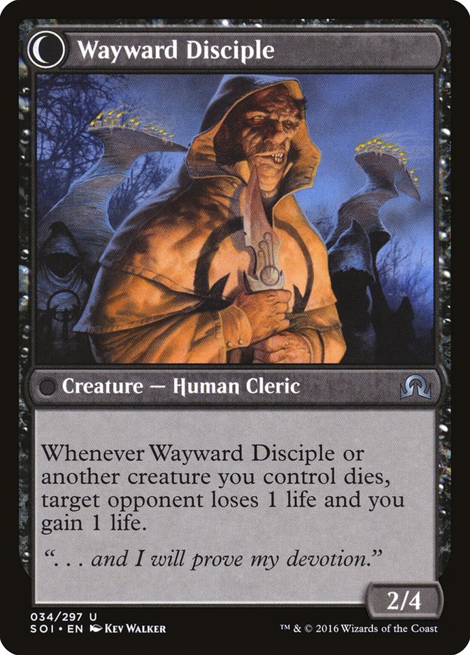 Pious Evangel // Wayward Disciple (SOI-034) - Shadows over Innistrad: (Double Faced Transform) Foil
