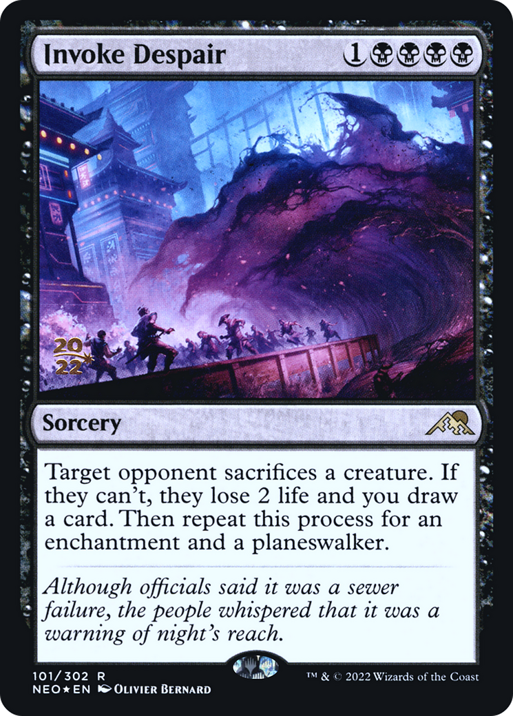Invoke Despair (PRE-101S) - Kamigawa: Neon Dynasty Promos Foil