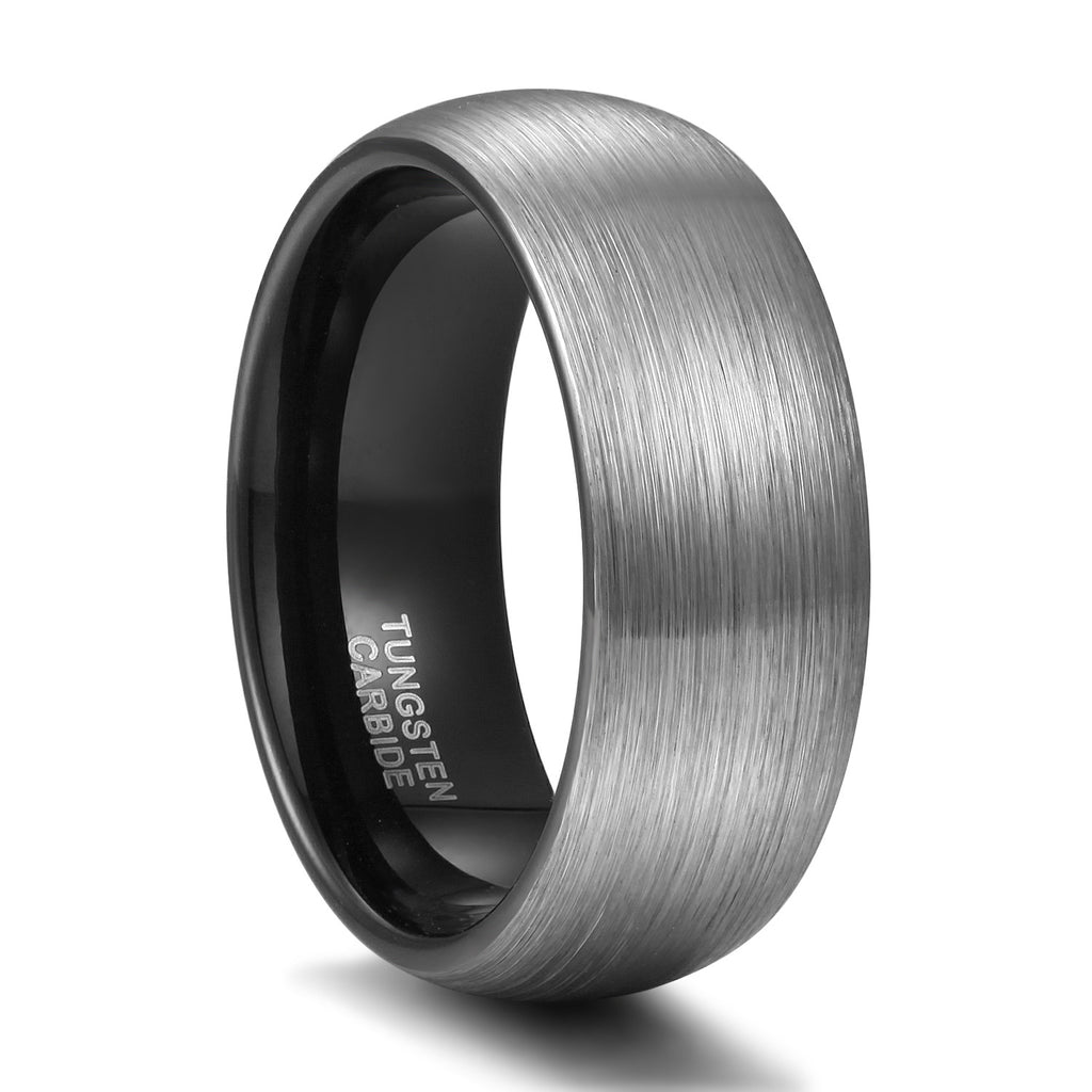 Double-tone Tungsten Steel Ring with 4mm to 8mm Beaded Pulling