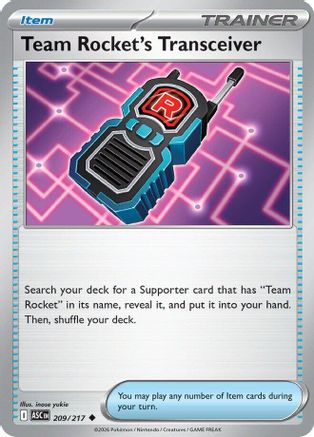 Team Rocket's Transceiver 209/217 - ME Ascended Heroes