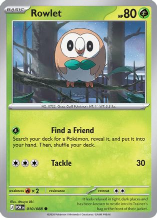 Rowlet 010/088 - ME03 Perfect Order Reverse Holofoil
