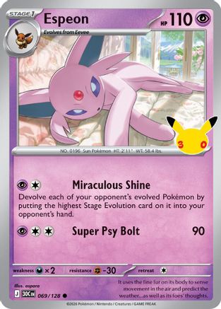 Espeon 069/null - ME 30th Celebration Holofoil