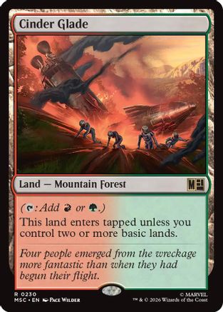 Cinder Glade (Surge Foil) (MSC-230) - Commander: Marvel Super Heroes Foil