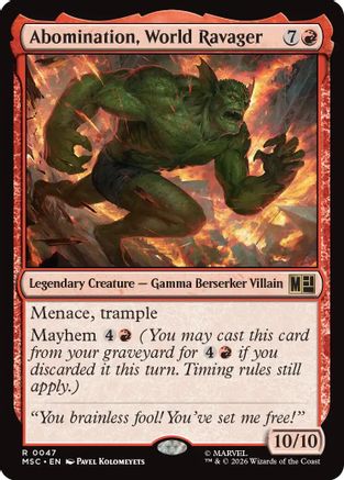 Abomination, World Ravager (MSC-047) - Commander: Marvel Super Heroes