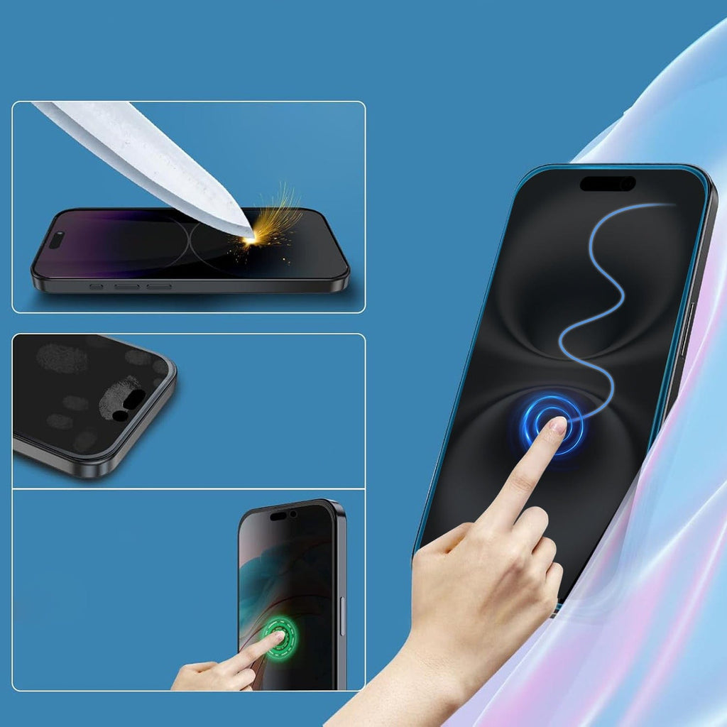 iPhone 16 Plus Privacy Tempered Glass Screen Protector - 9H Hardness, Anti-Spy | ZeroDamage