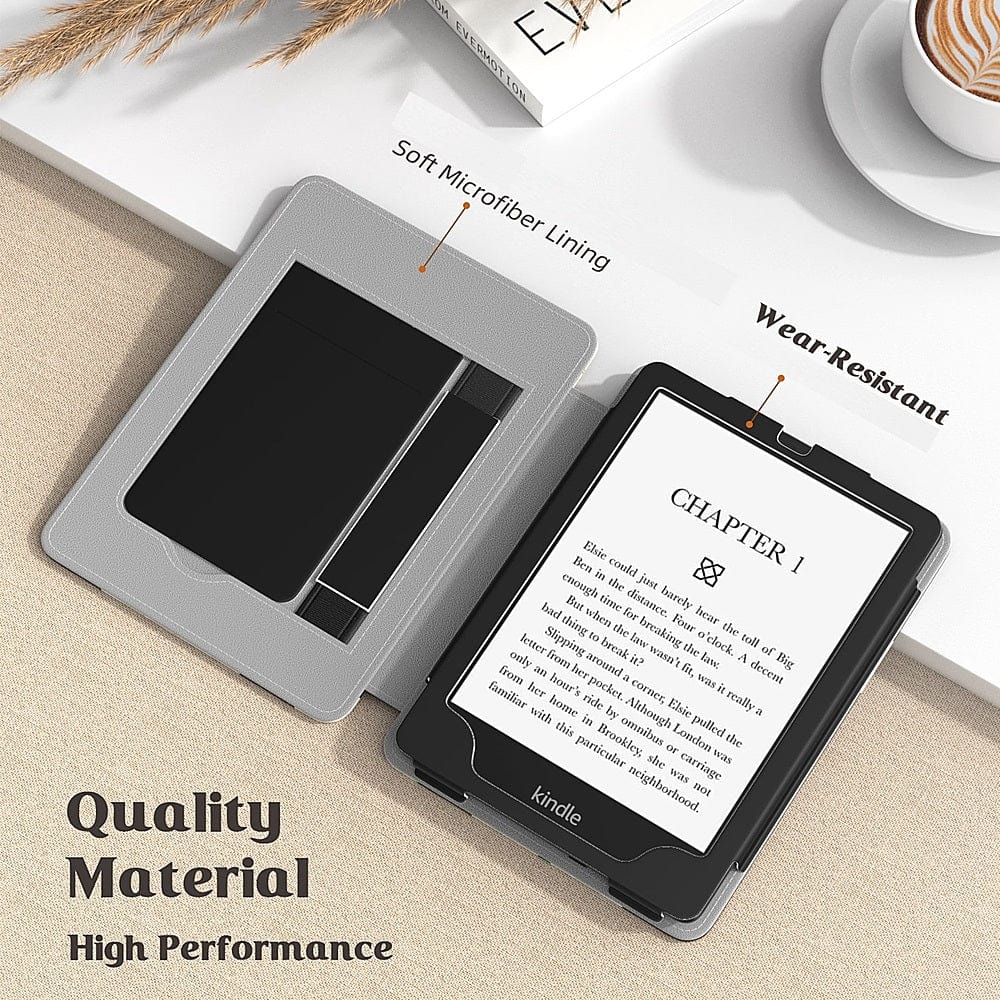 Indy Series Black Vegan Leather Folio Case - Amazon Kindle Paperwhite