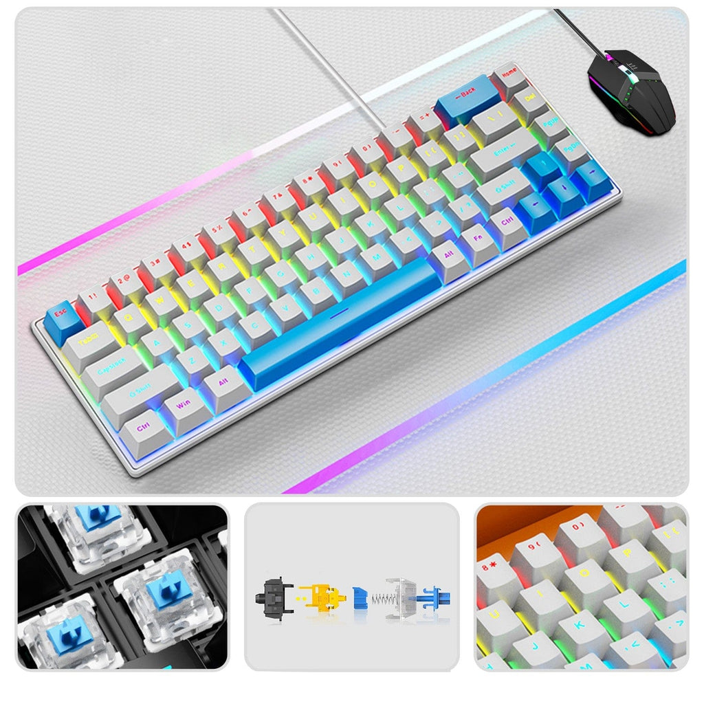 Wired Gaming Keyboard & Mouse Combo - Anti-Ghosting Multi-Key, 68 Keys