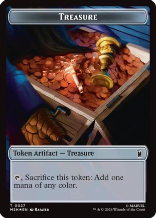 Treasure (027) // Construct (030) Double-Sided Token (Surge Foil) (MSC-27 // 30) - Commander: Marvel Super Heroes Foil