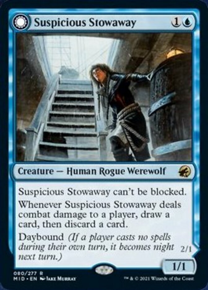 Suspicious Stowaway // Seafaring Werewolf (MID-080) - Innistrad: Midnight Hunt: (Double Faced Transform)