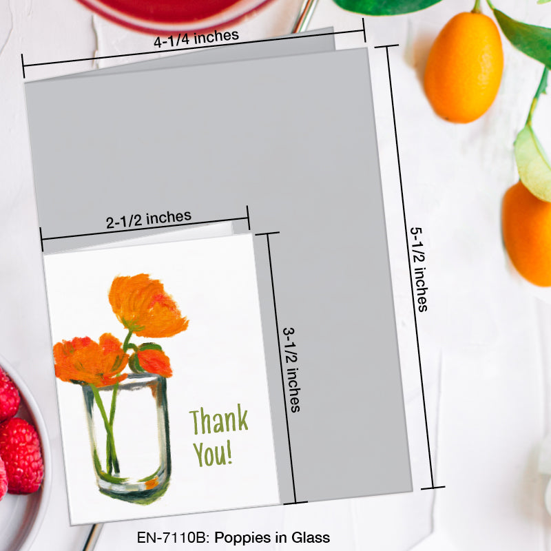 Poppies in Glass, Greeting Card (#7110B)