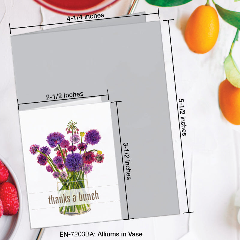 Alliums in Vase, Greeting Card (#7203BA)