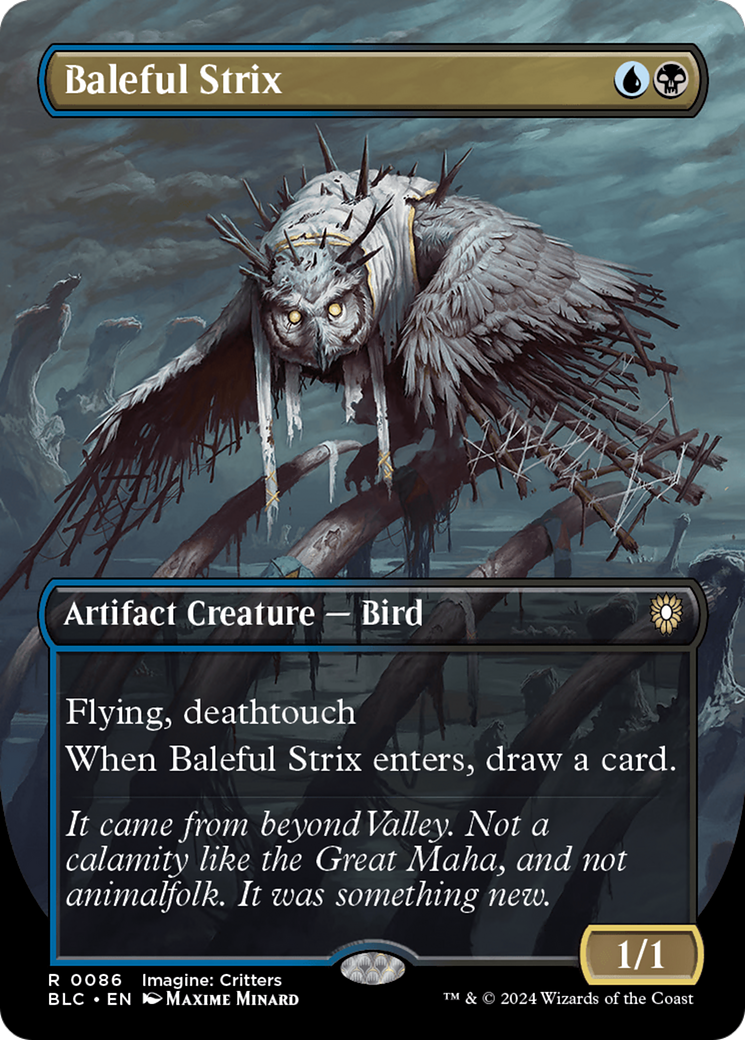 Baleful Strix (BLC-086) - Bloomburrow Commander (Borderless) Foil