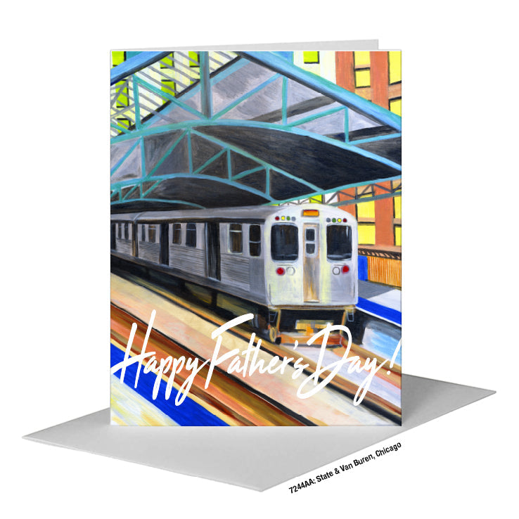 State & Van Buren, Chicago, Greeting Card (#7244AA)