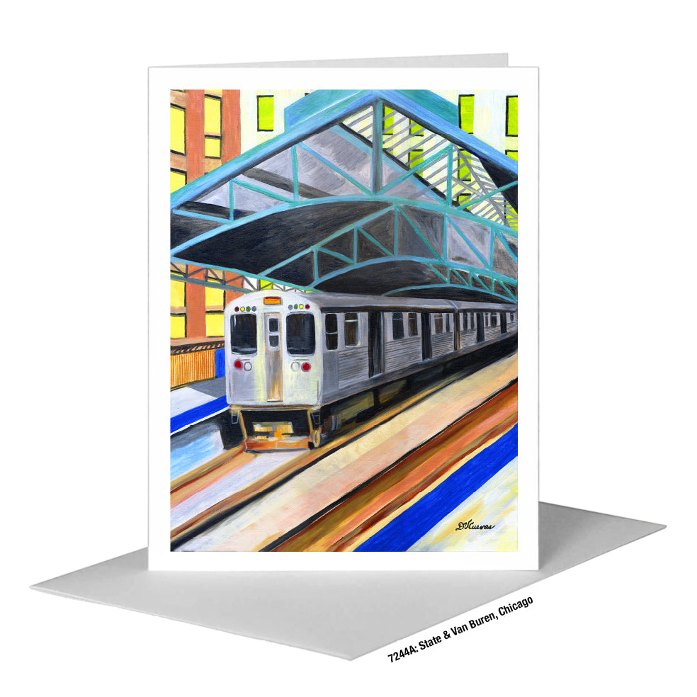 State & Van Buren, Chicago, Greeting Card (#7244A)
