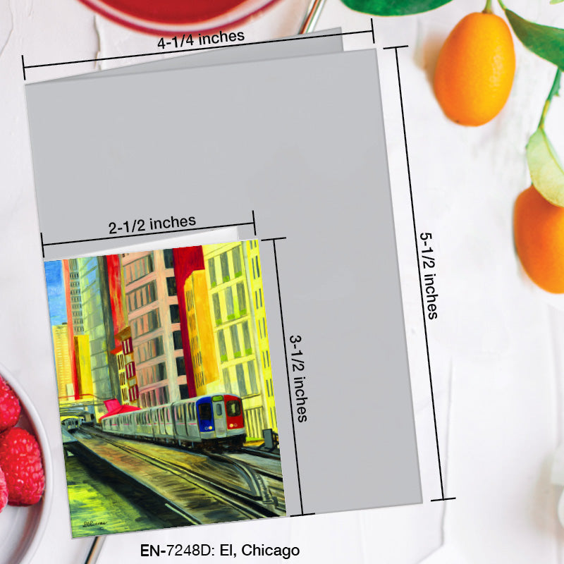 El, Chicago, Greeting Card (#7248D)