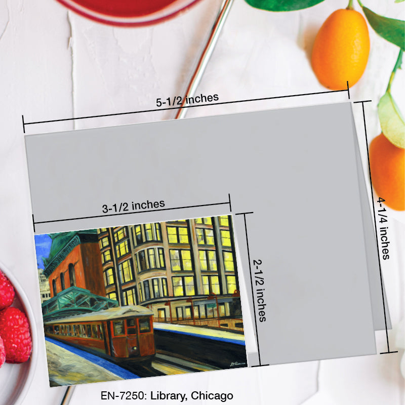 Library, Chicago, Greeting Card (#7250A)