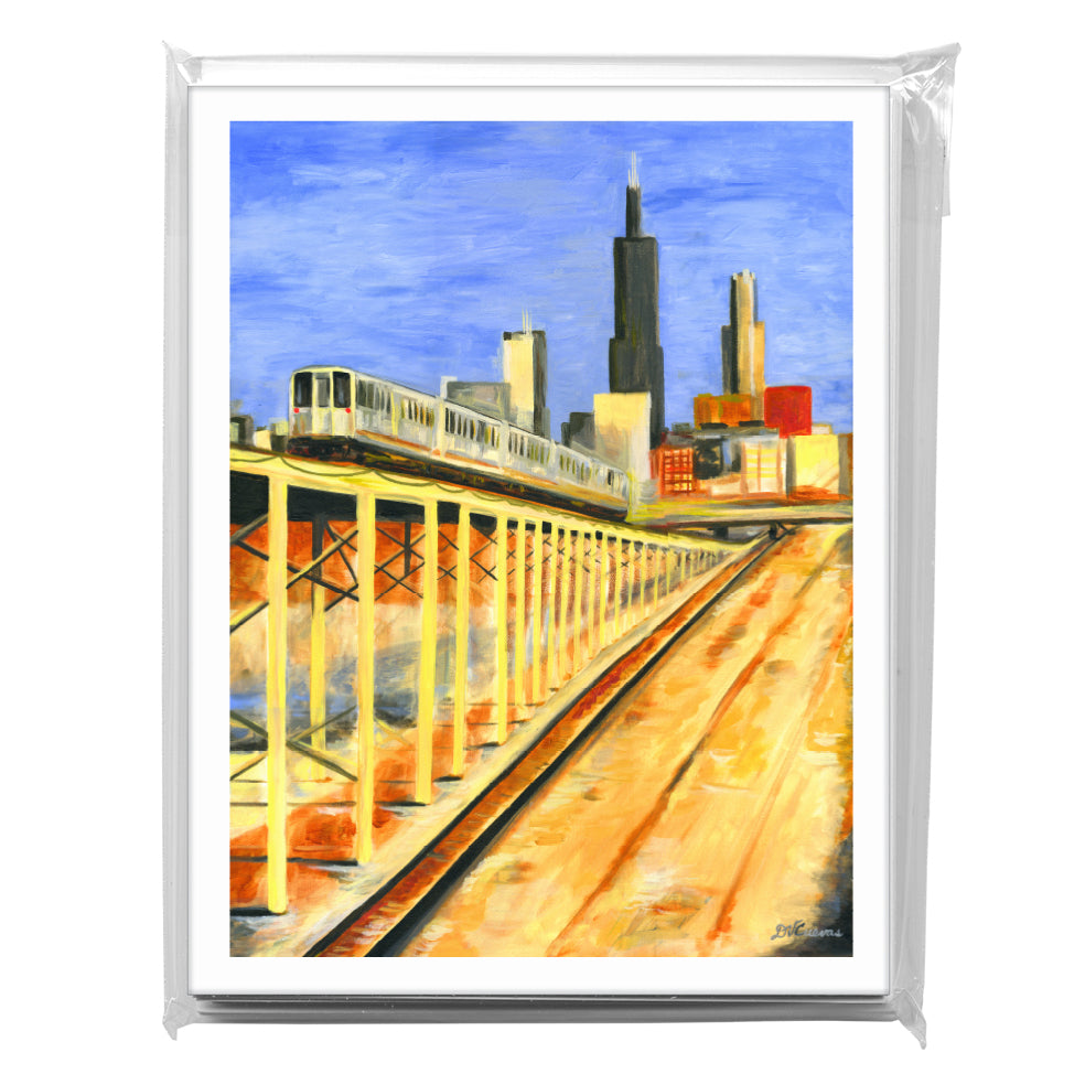 Blue Line, Chicago, Greeting Card (#7255A)
