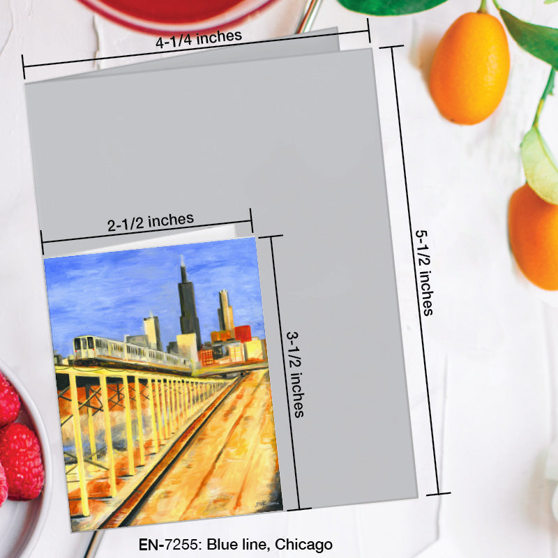 Blue Line, Chicago, Greeting Card (#7255A)