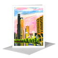 Pink Sky, Chicago, Greeting Card (#7278C)
