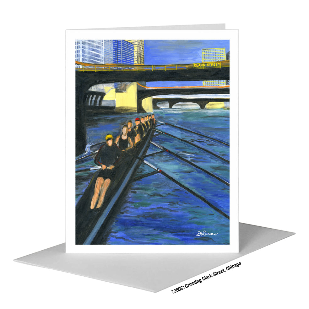 Crossing Clark Street, Chicago, Greeting Card (#7280C)
