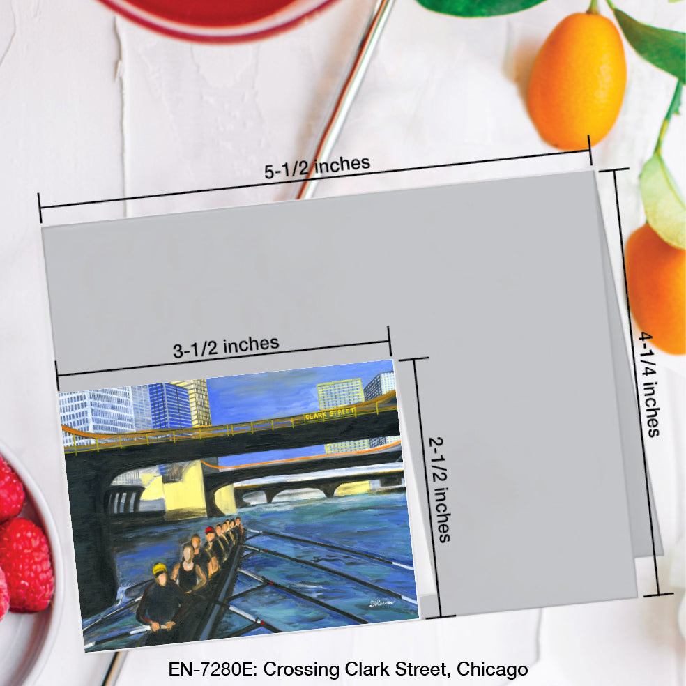Crossing Clark Street, Chicago, Greeting Card (#7280E)