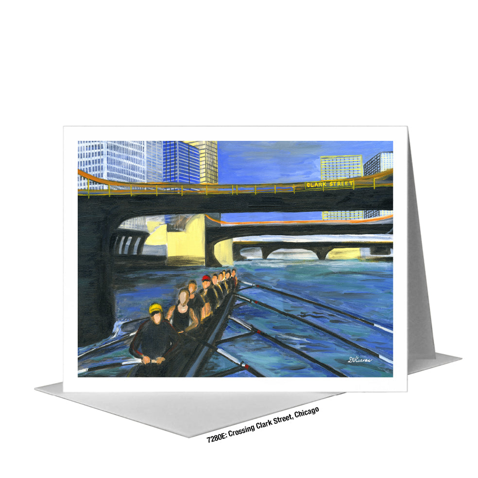 Crossing Clark Street, Chicago, Greeting Card (#7280E)