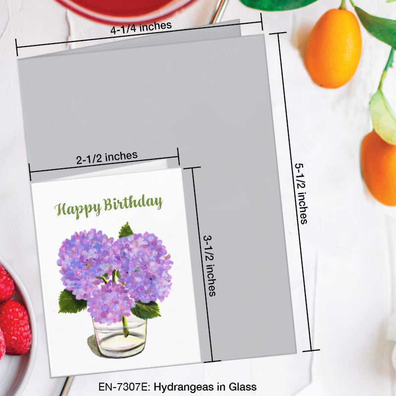 Hydrangeas in Glass, Greeting Card (#7307E)