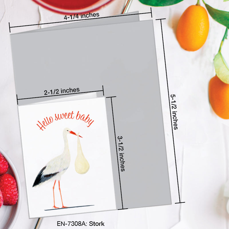 Stork, Greeting Card (#7308A)