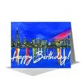 Dusk Skyline, Chicago, Greeting Card (#7365C)