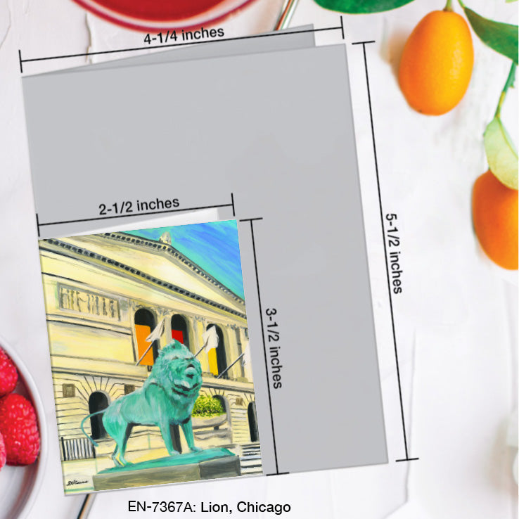 Lion, Chicago, Greeting Card (#7367A)