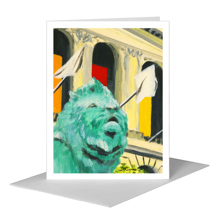 Lion, Chicago, Greeting Card (#7367AA)