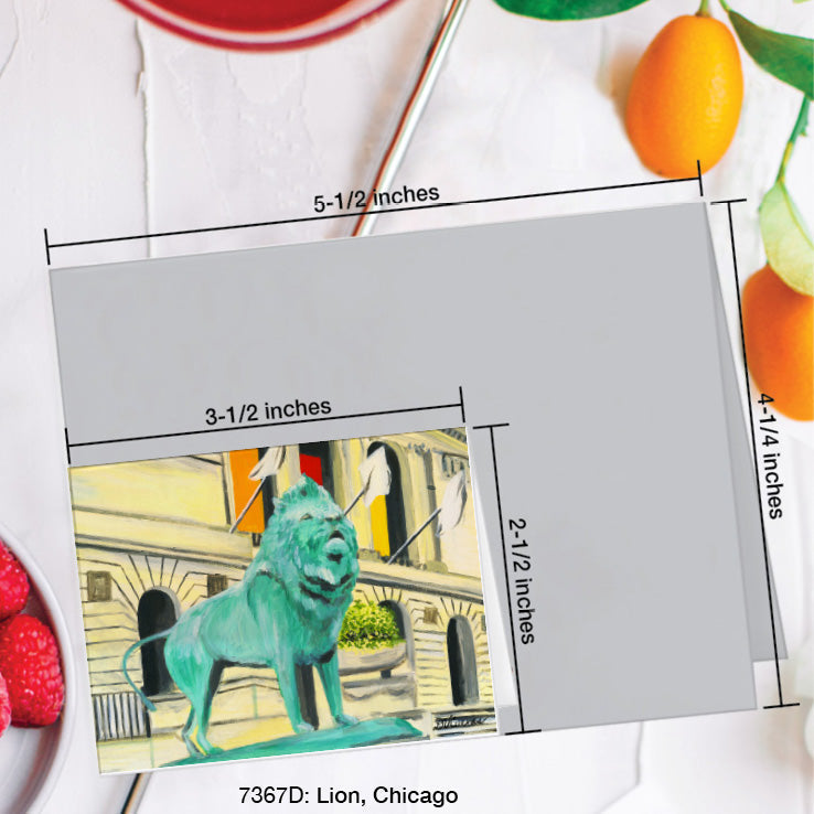 Lion, Chicago, Greeting Card (#7367D)