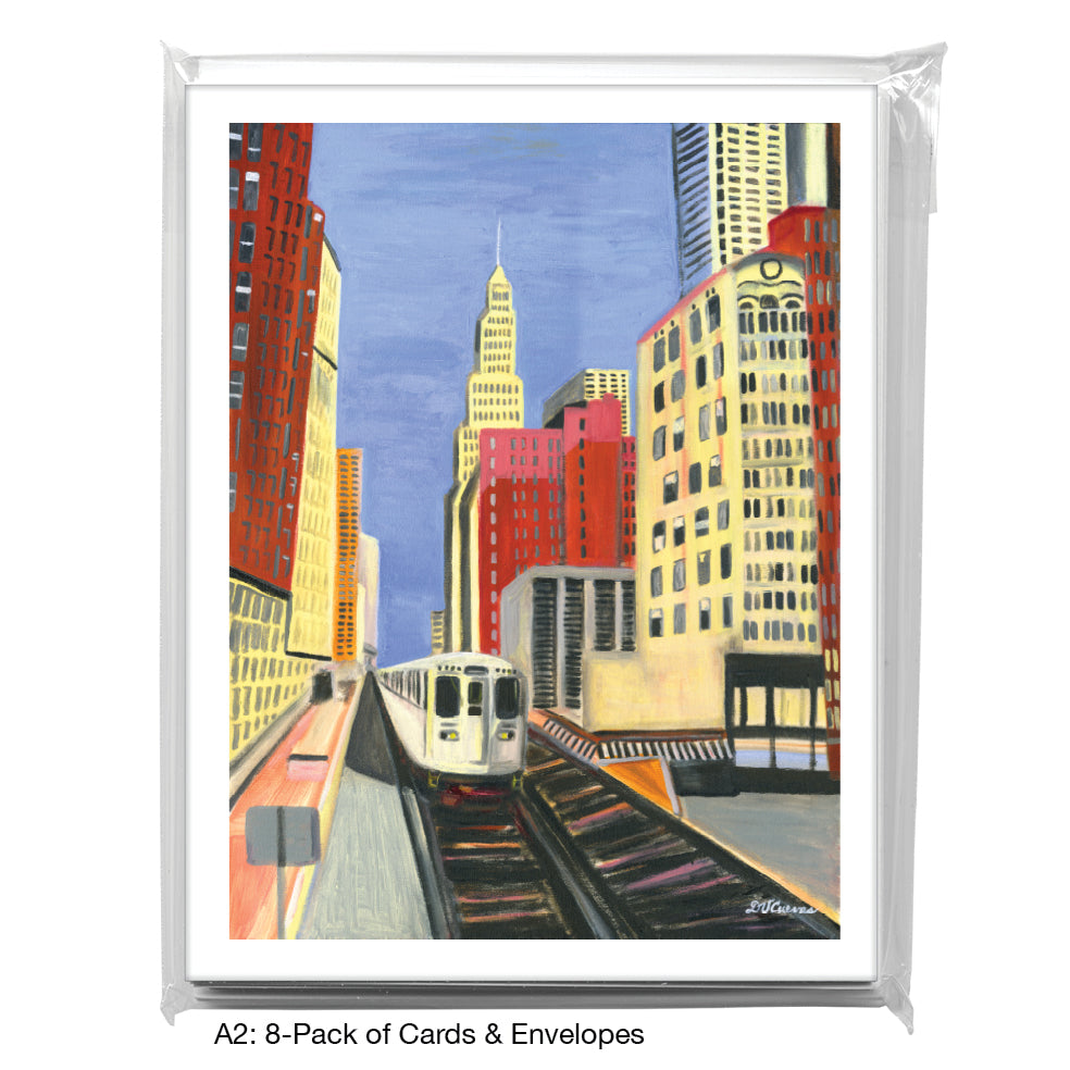 Passing through the Loop, Chicago, Greeting Card (#7368A)
