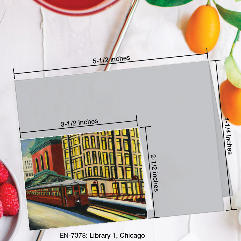 Library 1, Chicago, Greeting Card (#7378B)