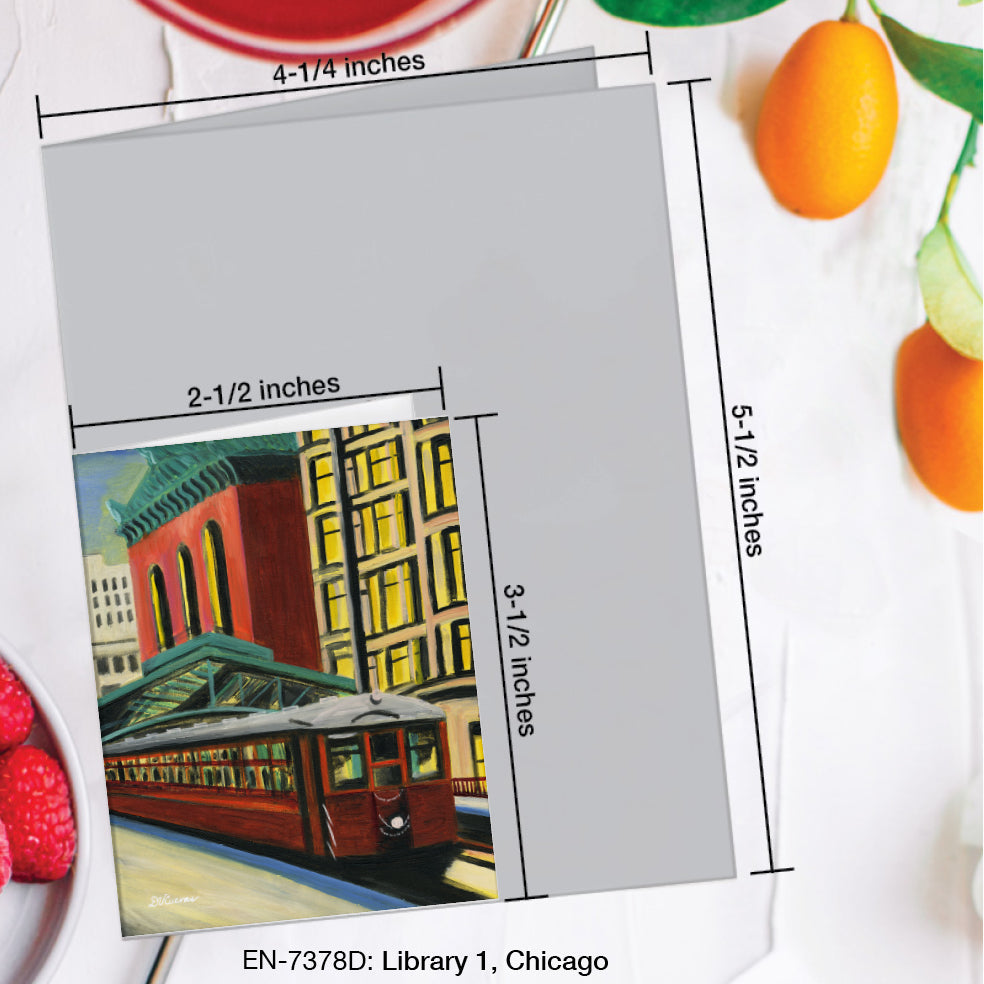 Library 1, Chicago, Greeting Card (#7378D)