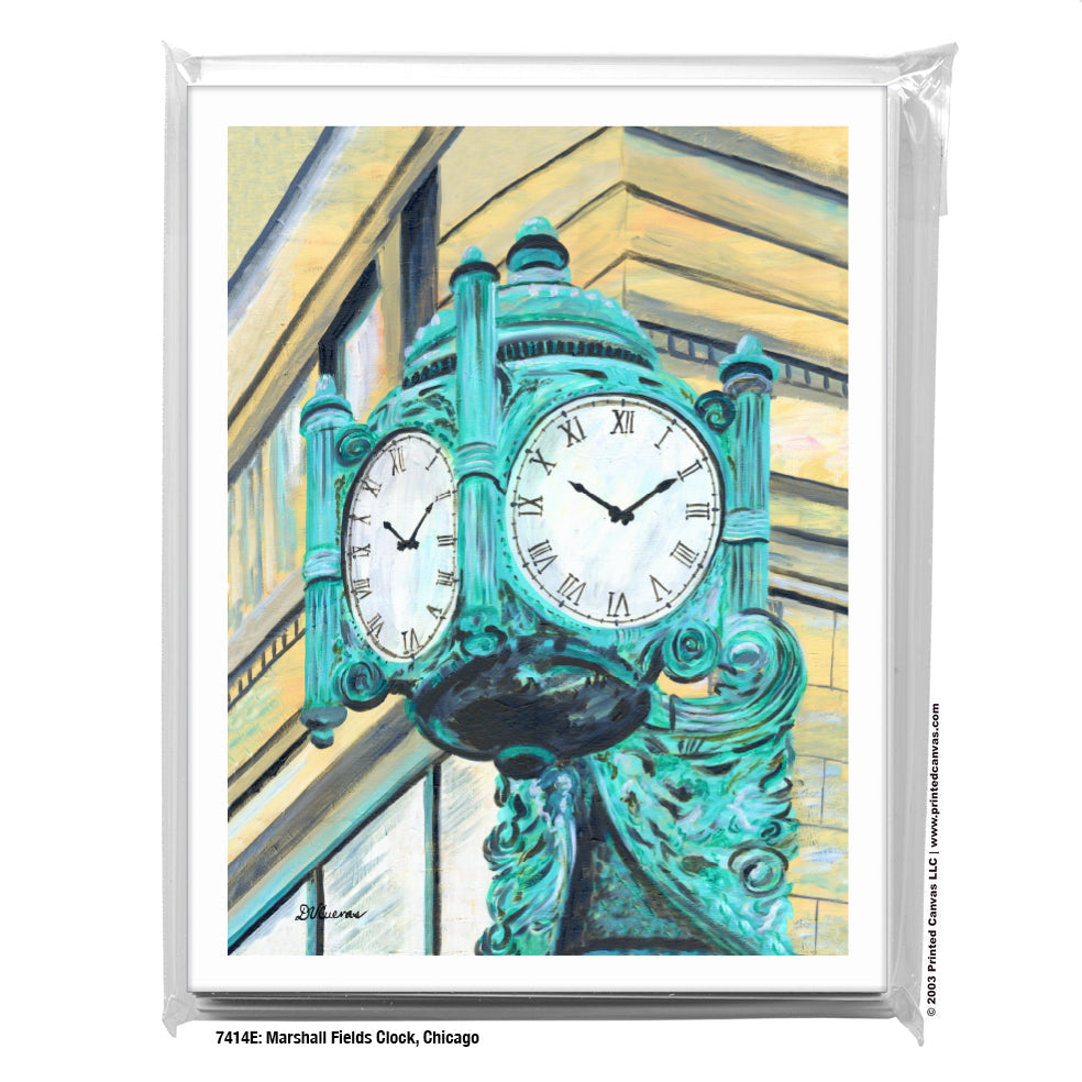 Marshall Fields Clock, Chicago, Greeting Card (#7414E)