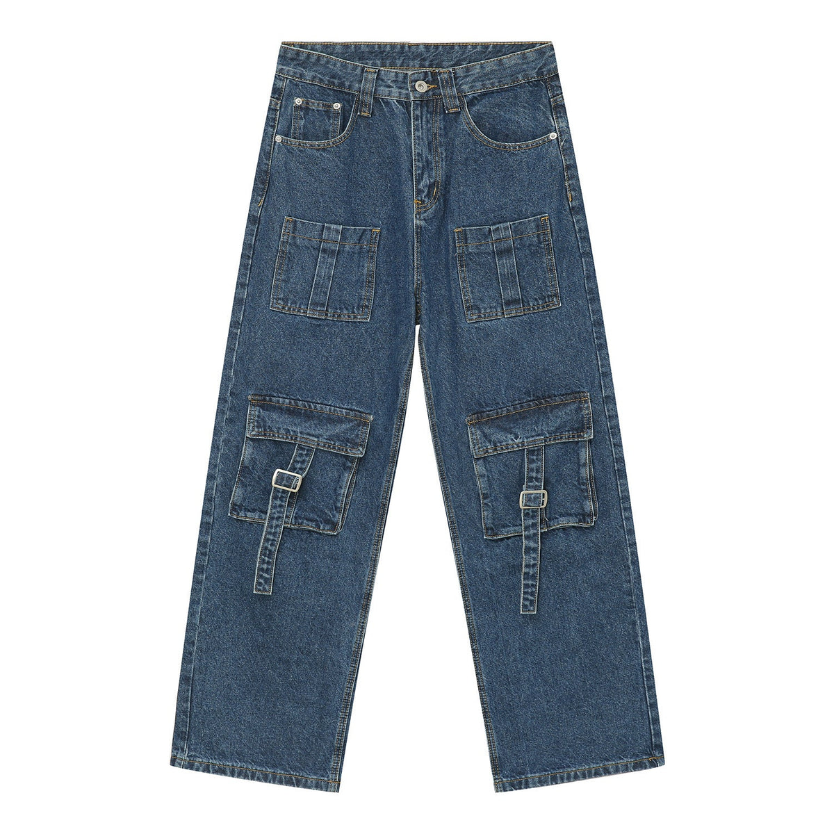 Mid Rise Men's Jeans with Cargo Pockets