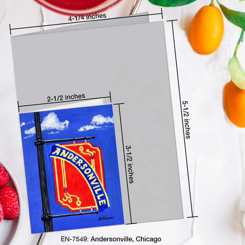 Andersonville Sign, Chicago, Greeting Card (#7549A)