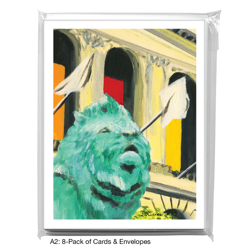 Lion, Chicago, Greeting Card (#7367AA)