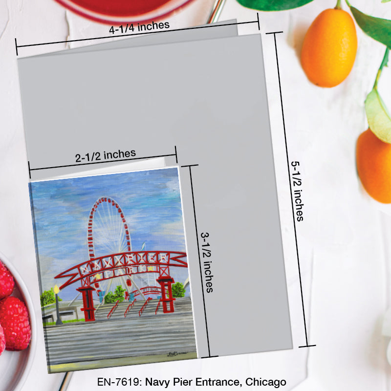 Navy Pier Entrance, Chicago, Greeting Card (#7619A)