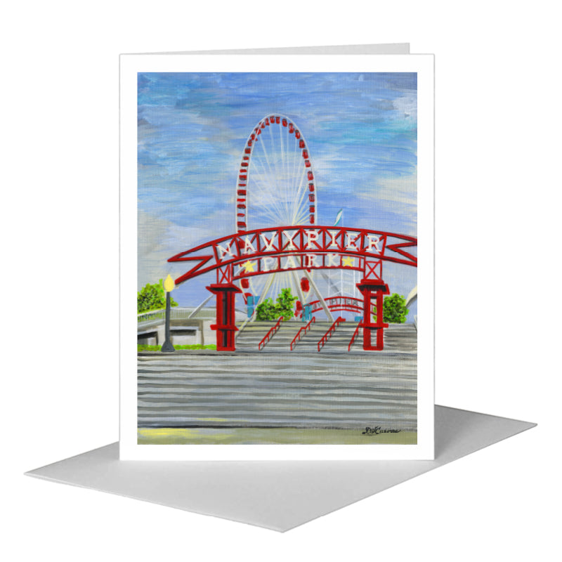 Navy Pier Entrance, Chicago, Greeting Card (#7619A)
