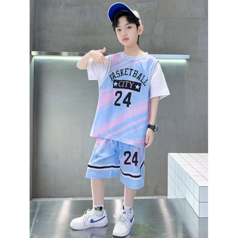 Boy's Set Quick-Dry Basketball Lightweight Sports Uniform for Kids