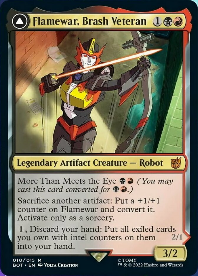 Flamewar, Brash Veteran // Flamewar, Streetwise Operative (BOT-010) - Transformers: (convertdfc)