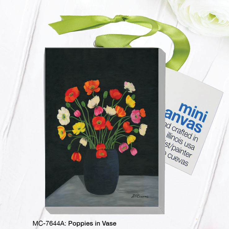 Poppies in Vase, Mini Canvas (MC-7644A)