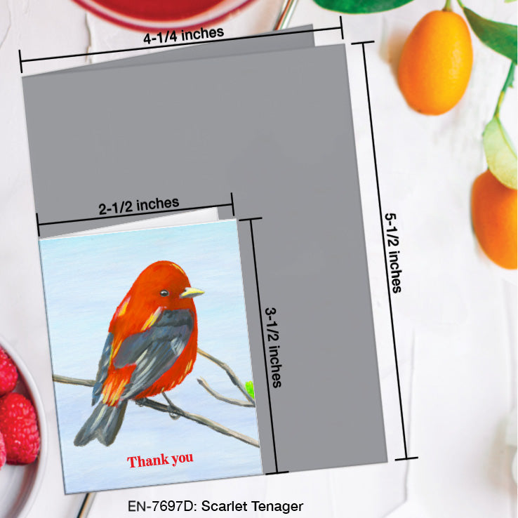 Scarlet Tenager, Greeting Card (#7697D)