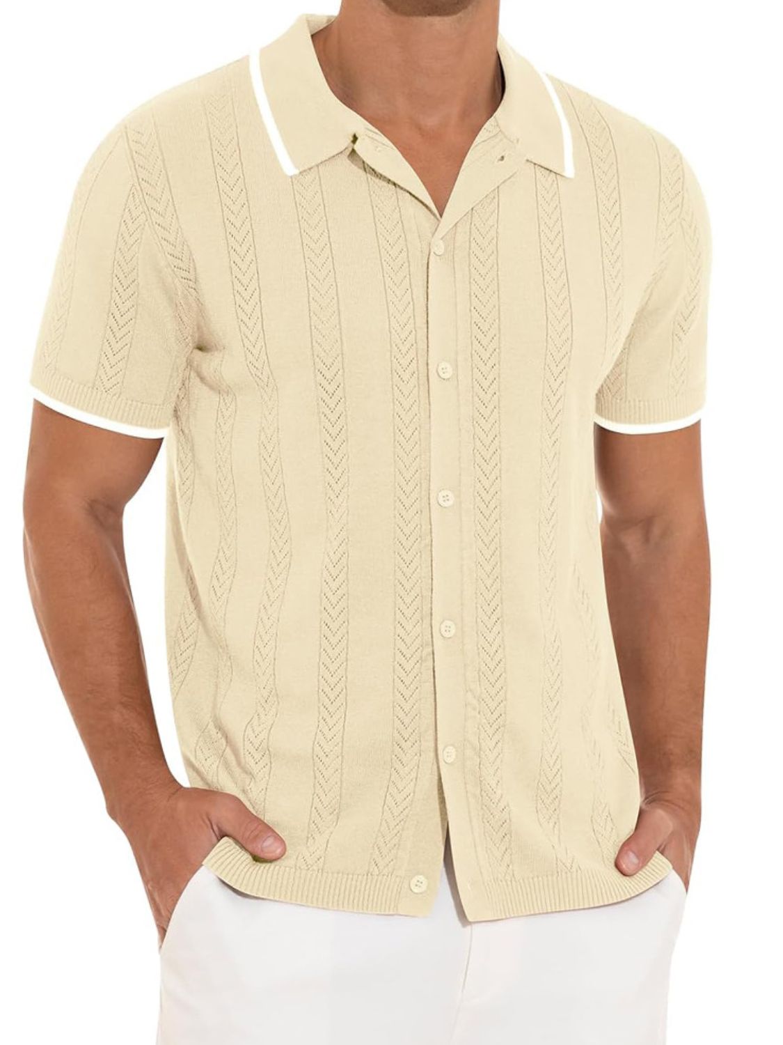 Men's Full Size Button Down Short Sleeve Shirt Plus Size