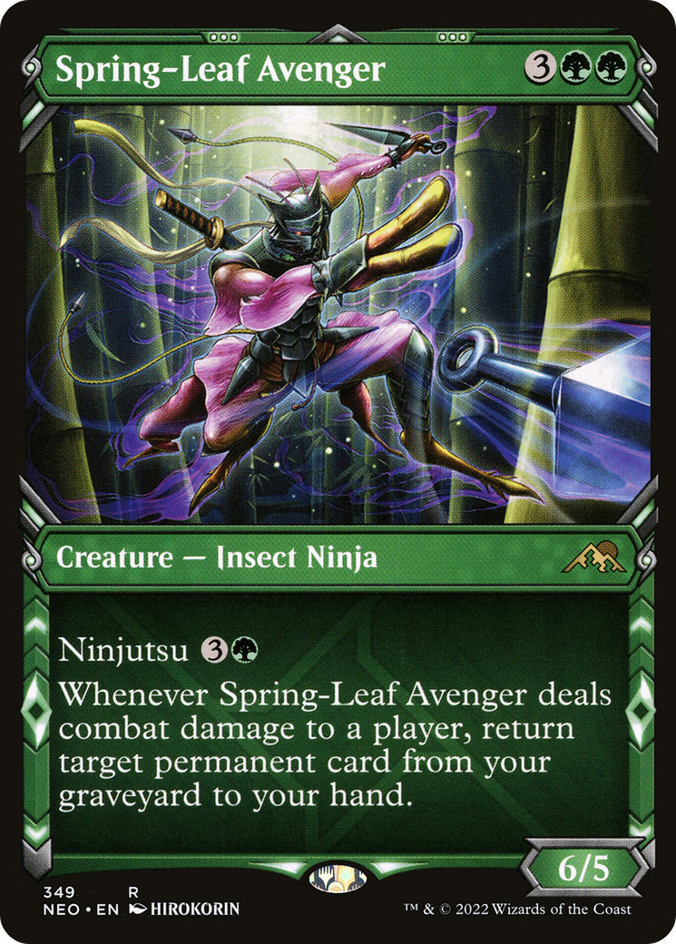 Spring-Leaf Avenger (NEO-349) - Kamigawa: Neon Dynasty: (Showcase)
